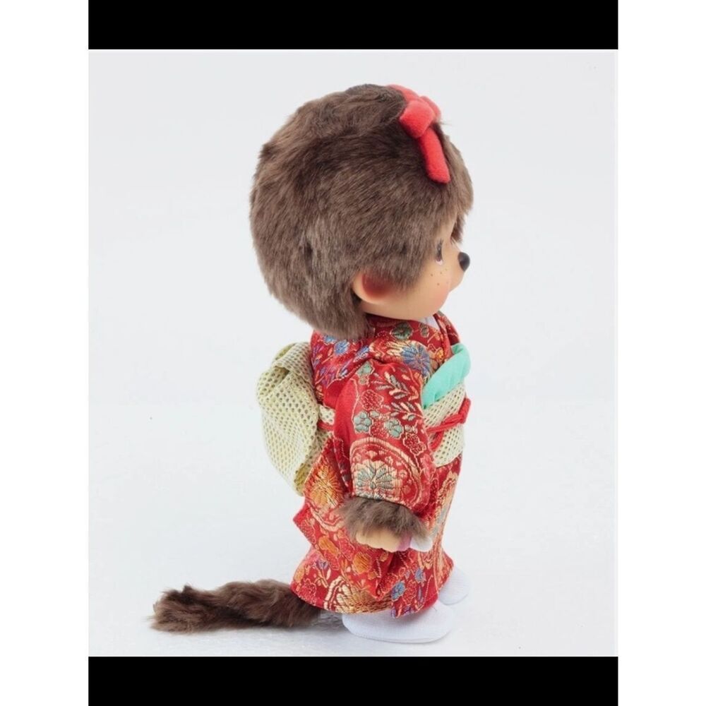 NWT Vintage Red Kimono Monchhichi Doll with Bow - Picture 3 of 8